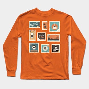 Coffee Stamp Collection Long Sleeve T-Shirt